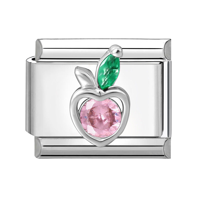 Wholesale 9mm Italian Charm Starter Bracelets DIY Zirconia-set Stainless Steel Composable Bracelet