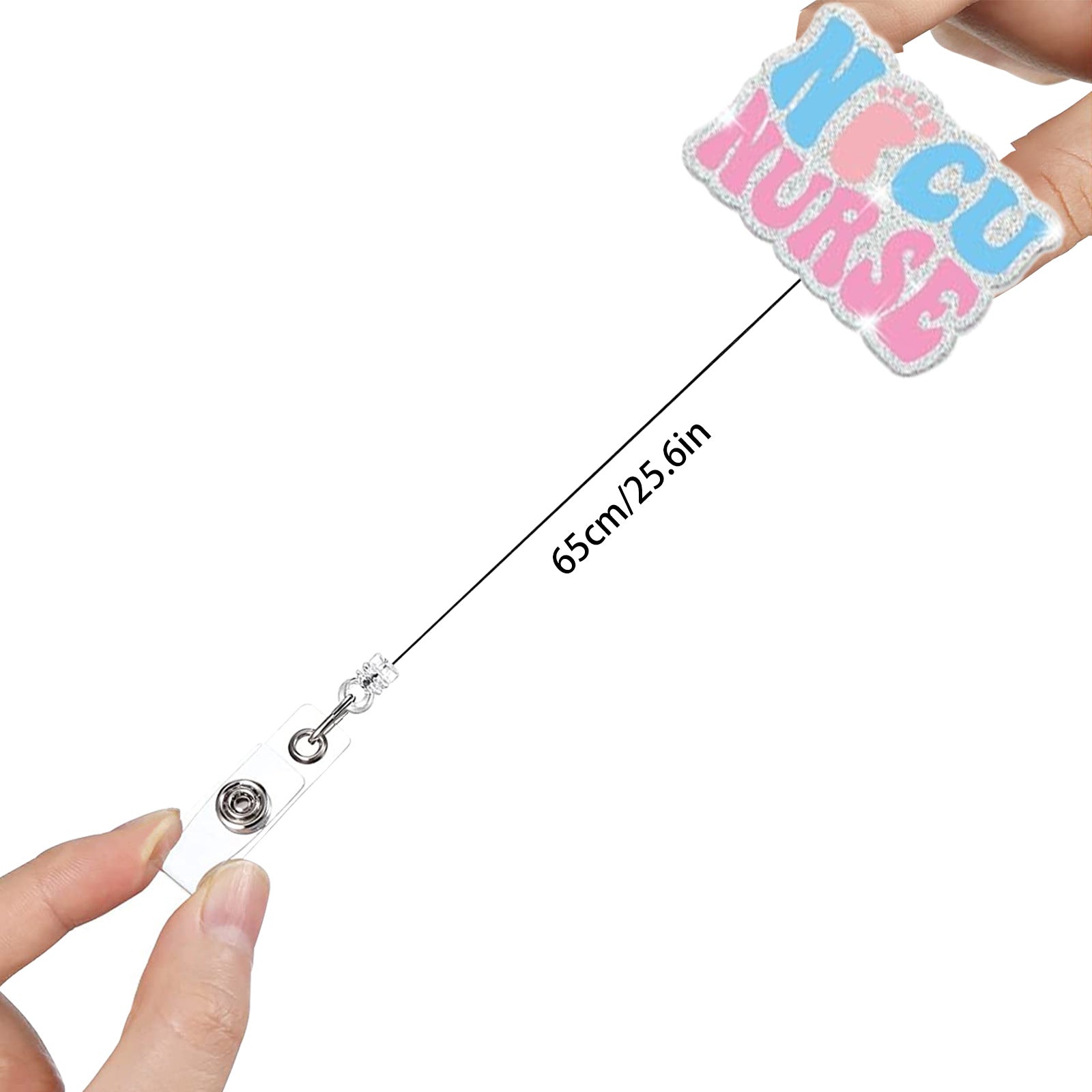 Wholesale Acrylic Retractable Badge Reel Baby Pattern for Nurse ID Card Holder Cute Gift