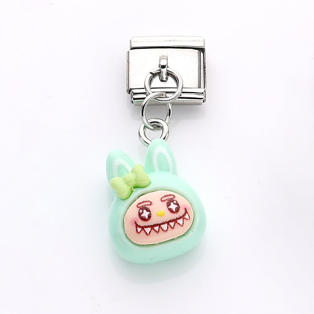 Wholesale 10pcs Italian Charm Bracelet 9mm DIY Splicing Cute Cartoon Stainless Steel Composable Bracelet ACCVIP