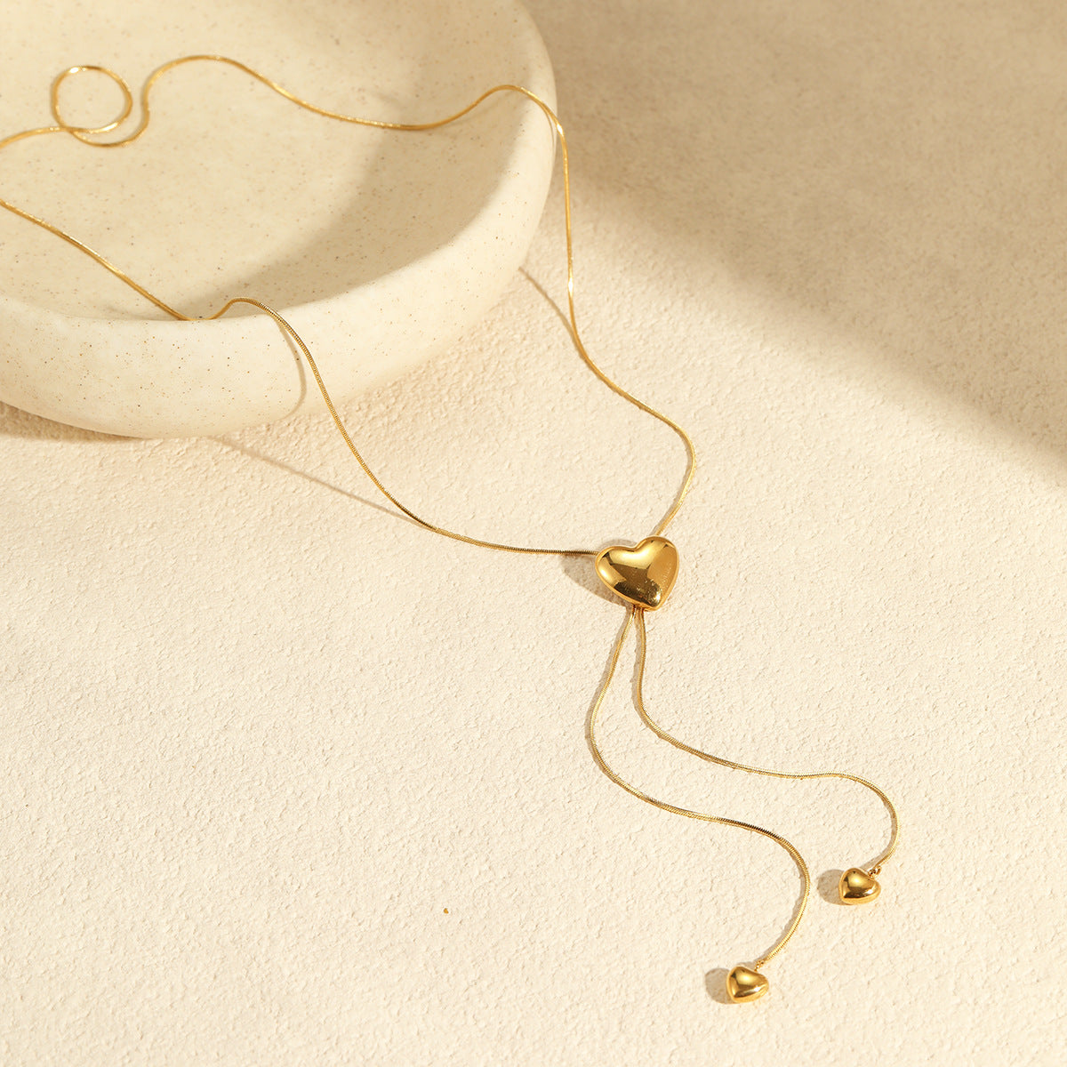 Wholesale Heart Pendant Stainless Steel Necklace Adjustable Design Clavicle Chain