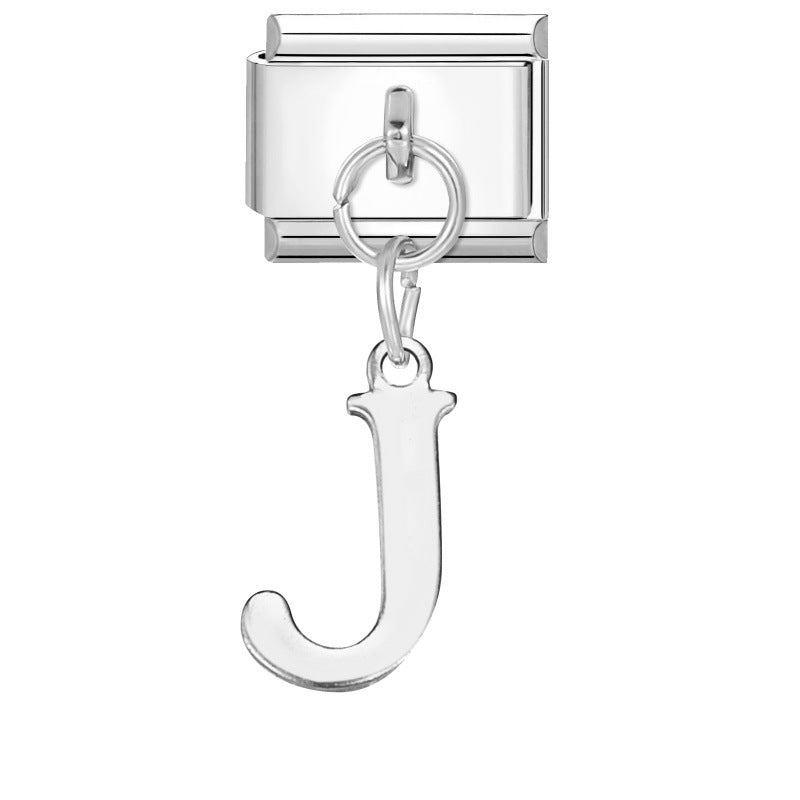 Wholesale 9mm Italian Charm Starter Bracelets DIY Letter Pendant Stainless Steel Composable Bracelet