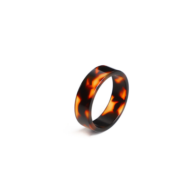 Wholesale 8mm plain tortoise shell colored ring