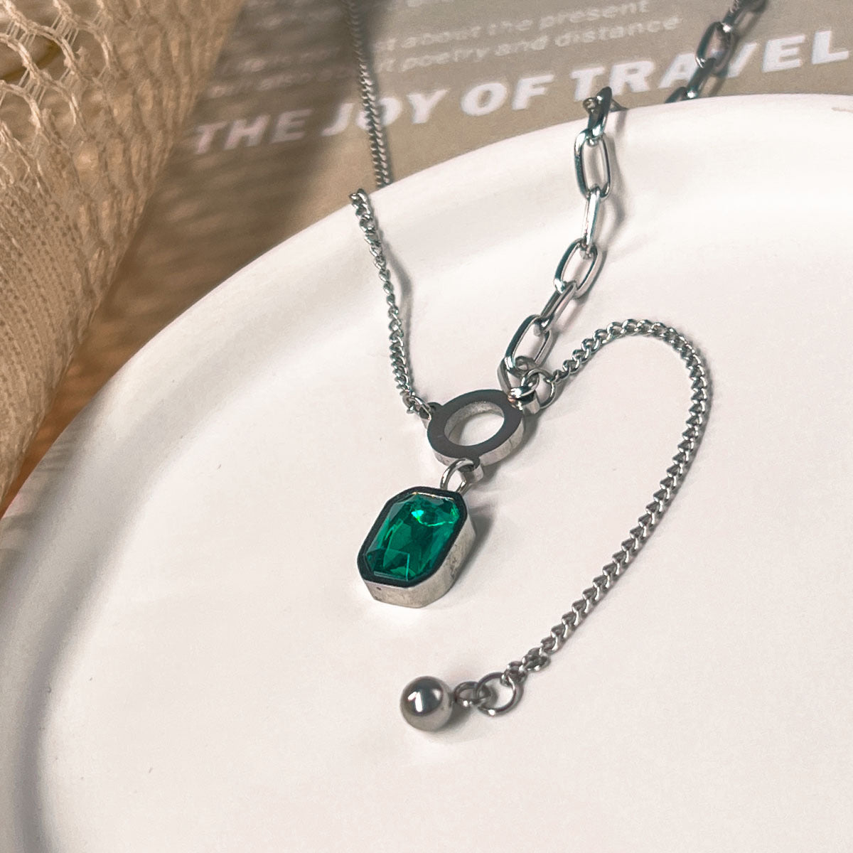 Wholesale Stainless Steel Necklace Electroplated 18K Gold Drop Necklaces ACC-NE-YuHui004