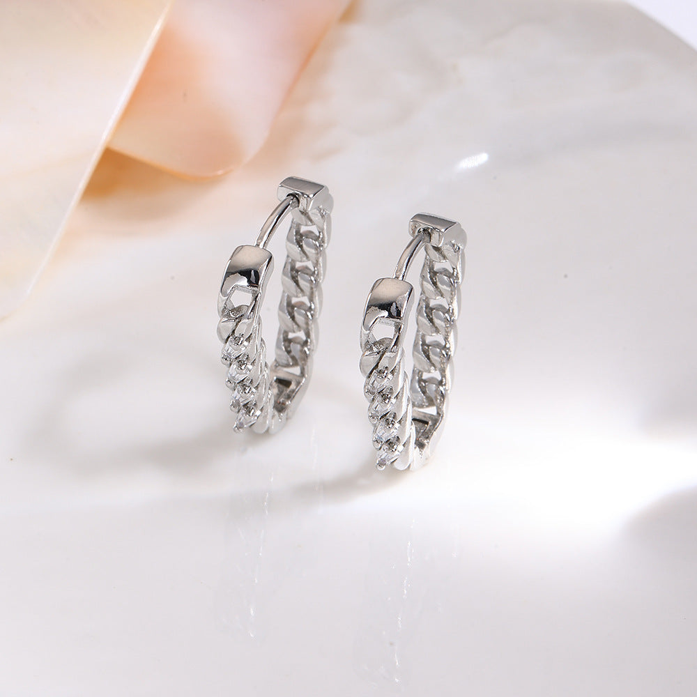 Wholesale  18K Gold Stylish Simple and Fashionable U-Shaped Twist Thread Earrings