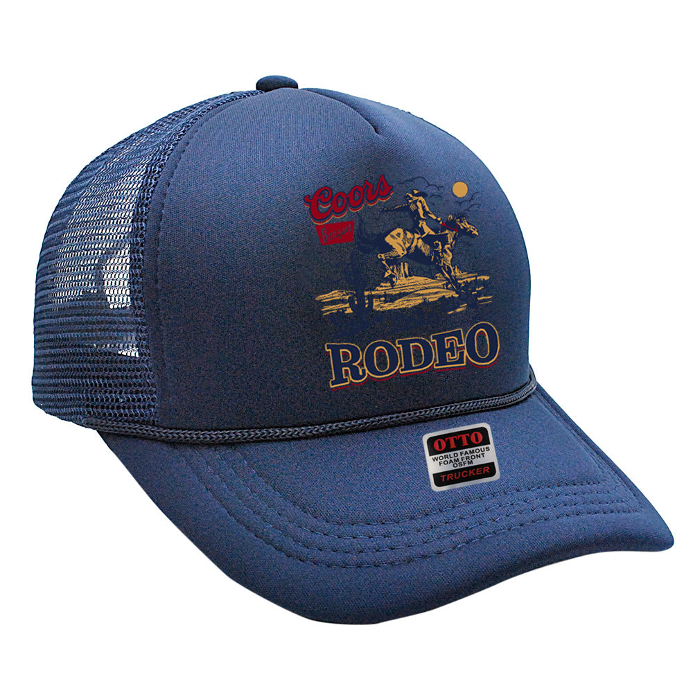 Wholesale Trucker Hat Denim Print Sponge Mesh Cap Baseball Cap ACC-HT-HaiPu015