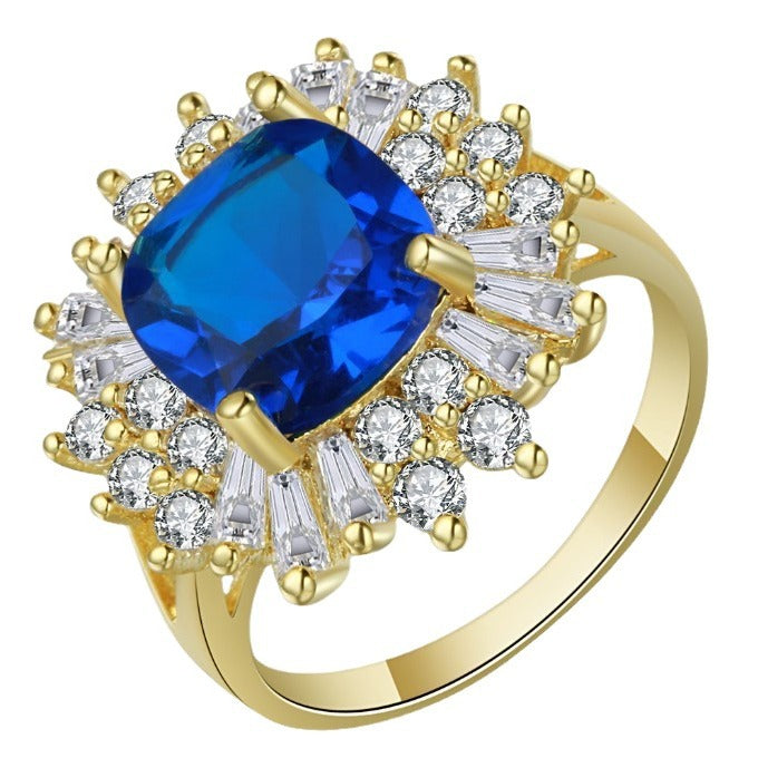 Wholesale Copper-set geometric zircon ring