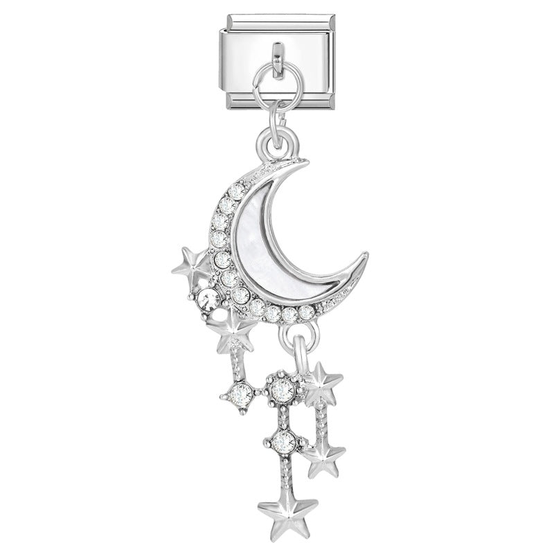 Wholesale Italian Charm Bracelet 9mm DIY Splicing Heart Pendant Stainless Steel Composable Bracelet