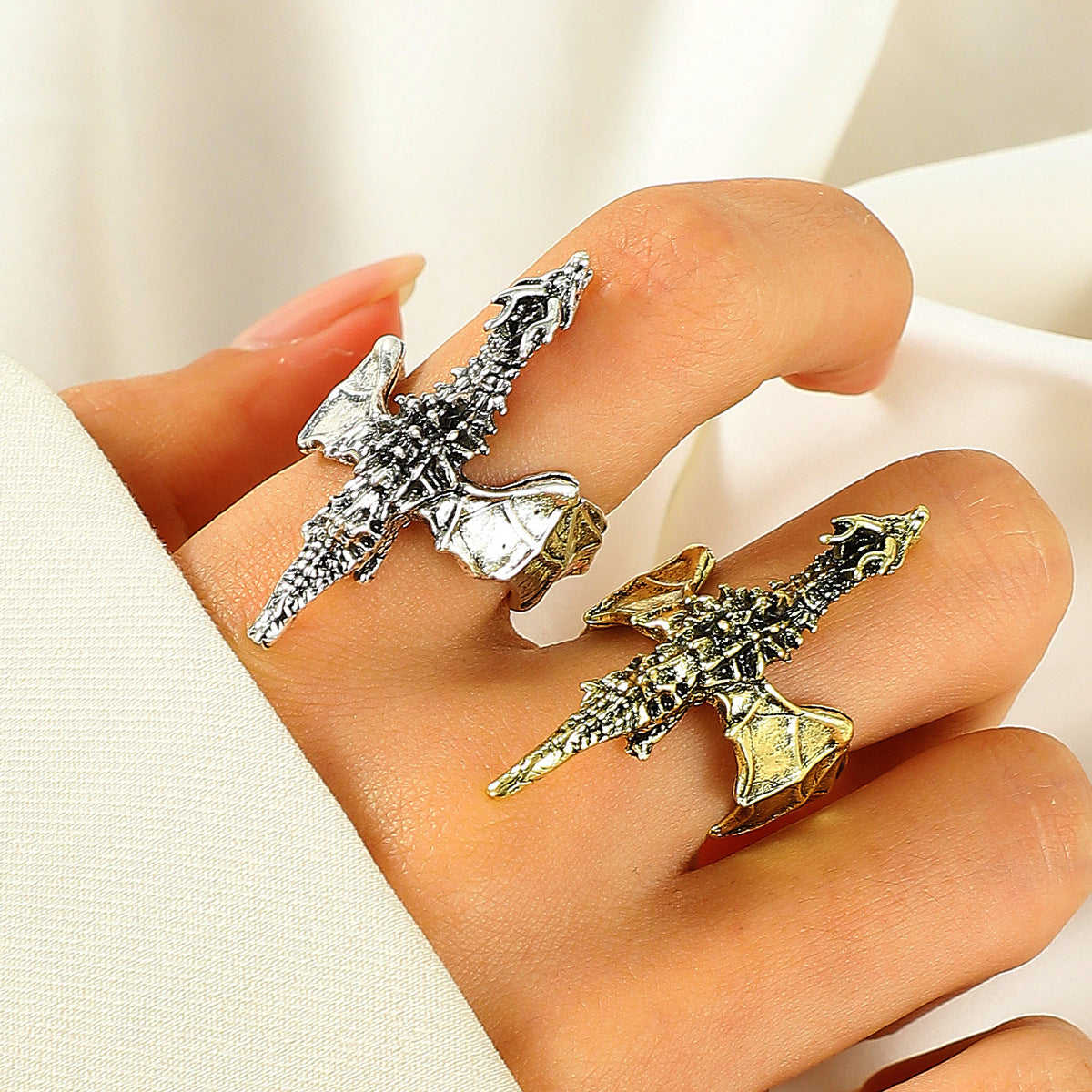 Wholesale Dragon Retro Style Ring Vintage Alloy Unisex Fashion Accessory
