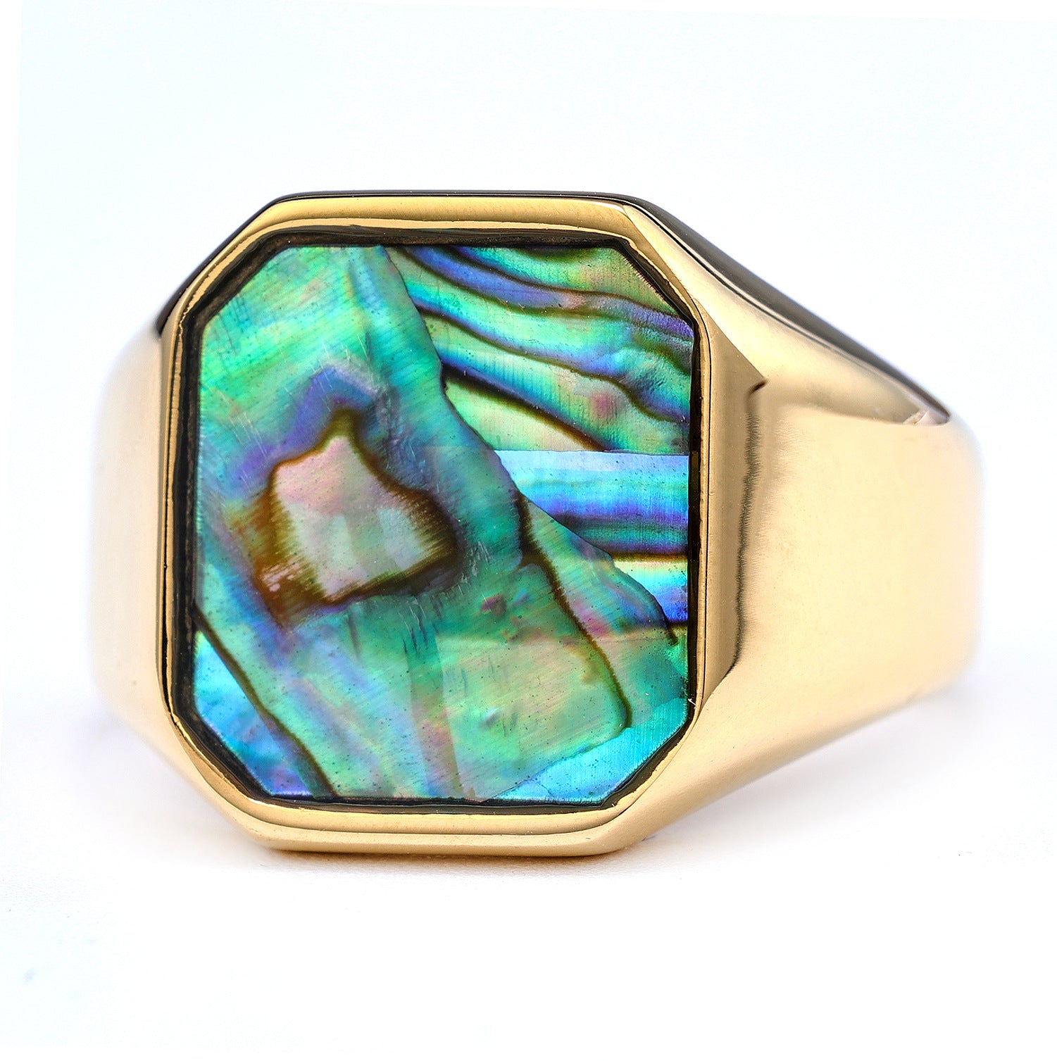 Wholesale Shell Streamer Ring Stainless Steel Shell Ring ACC-RS-Moer008