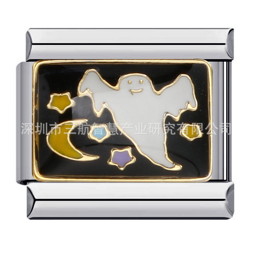 Pulsera de encanto italiano de 5 piezas al por mayor de 9 mm empalme de bricolaje lindo pulsera compuesta de acero inoxidable creativo