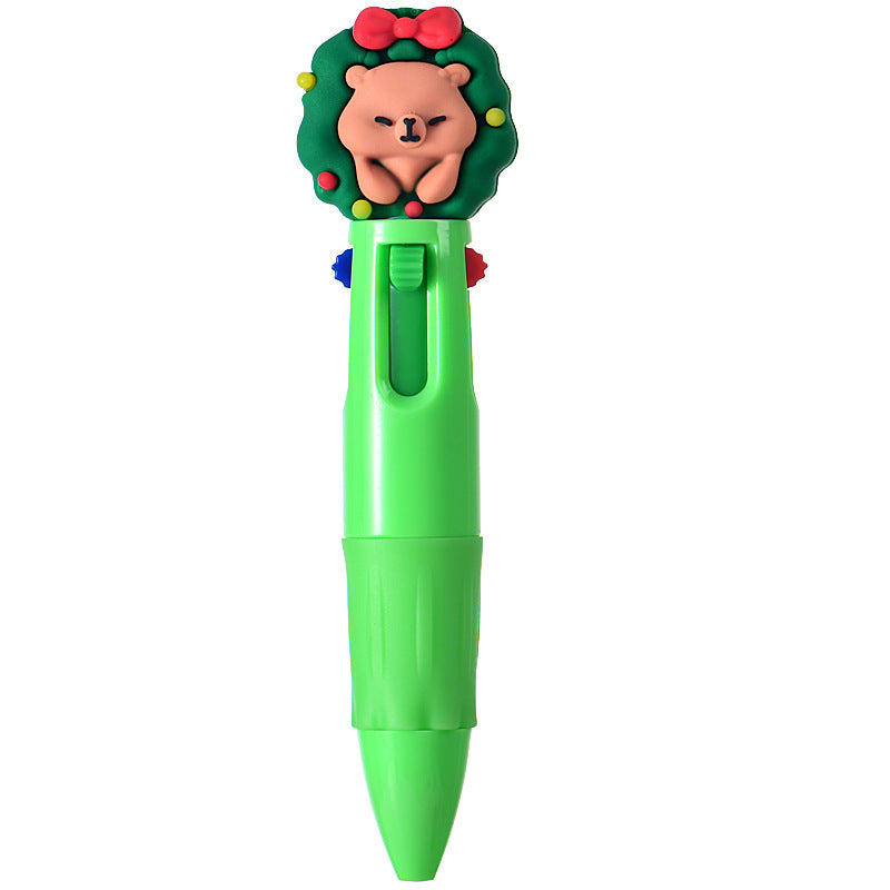 Wholesale Cute cartoon Christmas four-color ballpoint pen