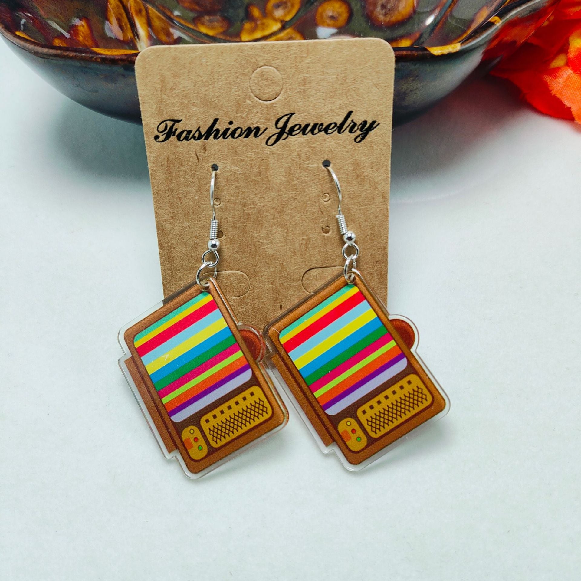 Wholesale Acrylic Vintage Earrings Cute Cartoon Series Earrings ACC-ES-Qiyu012
