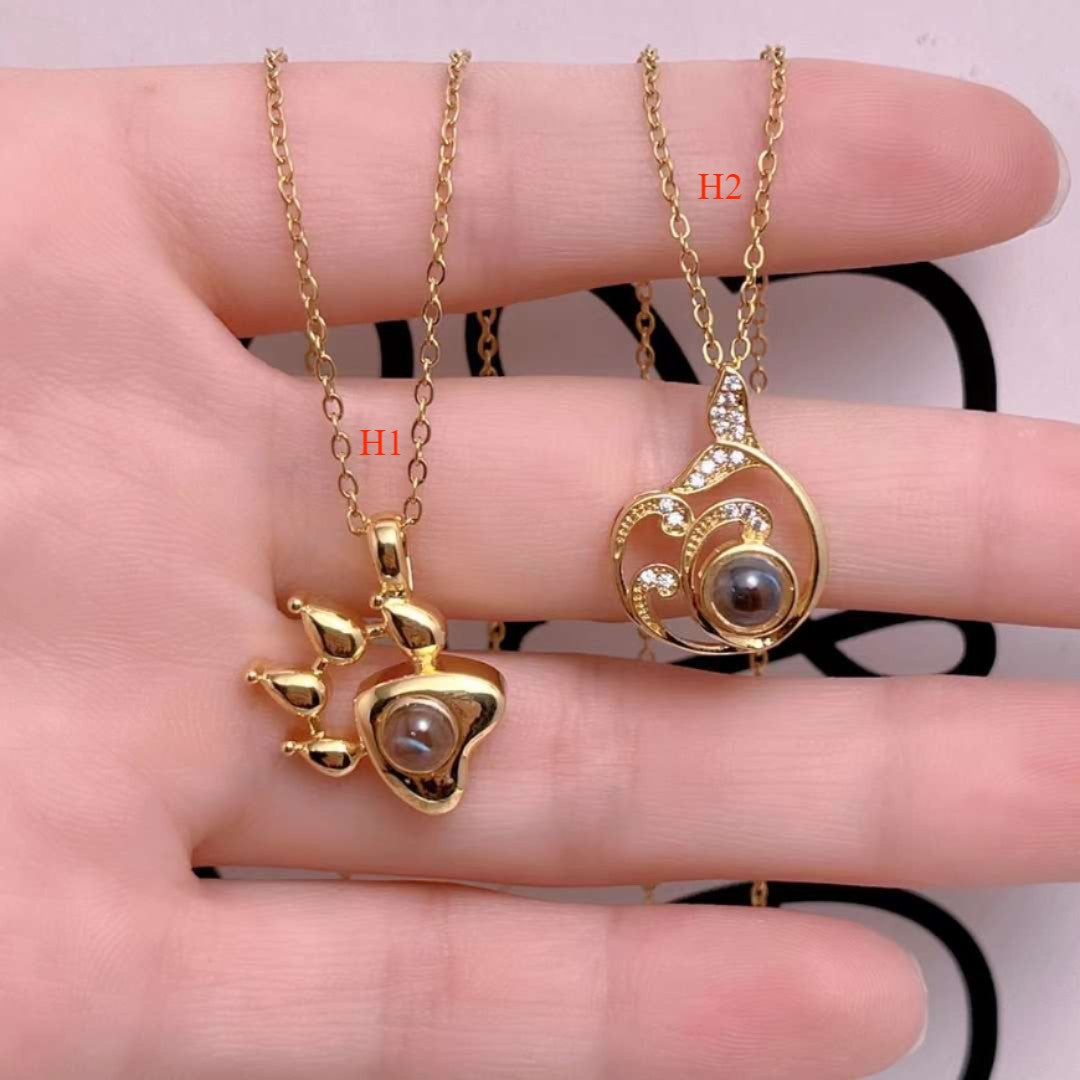 Wholesale 100 languages I love you projection temperature necklace