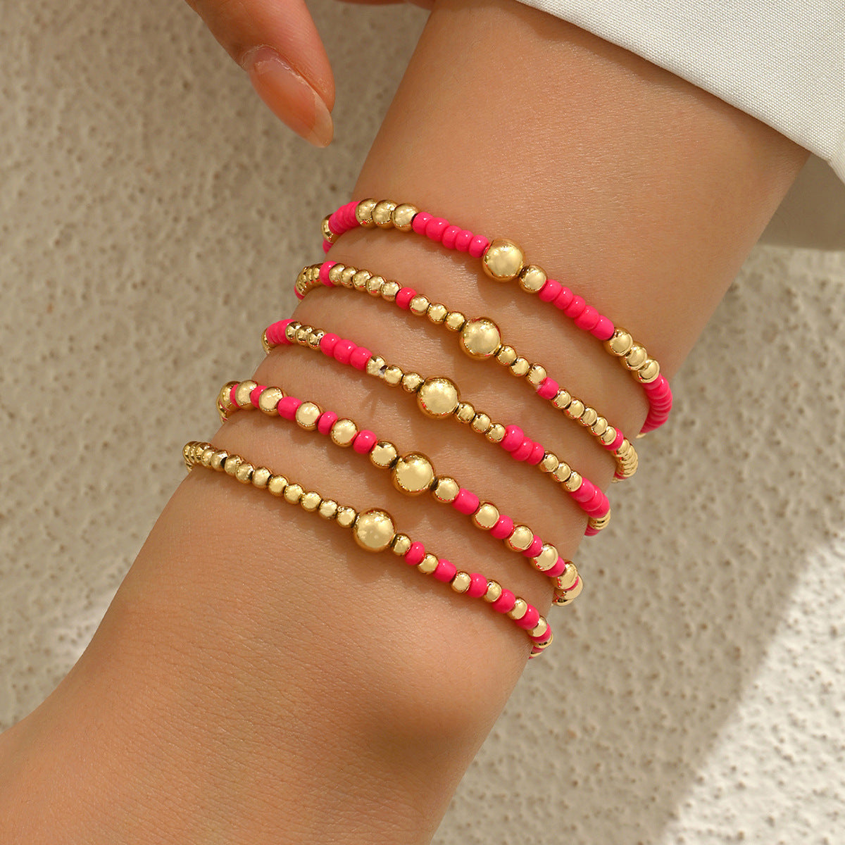Wholesale Bohemian Beaded Bracelet Set Colorful Cross Design Women S Jewelry Accessory Gift