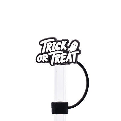 Wholesale Random 100pcs Halloween 10MM PVC Straw Tube Cap ACC-SCR-YiQu002