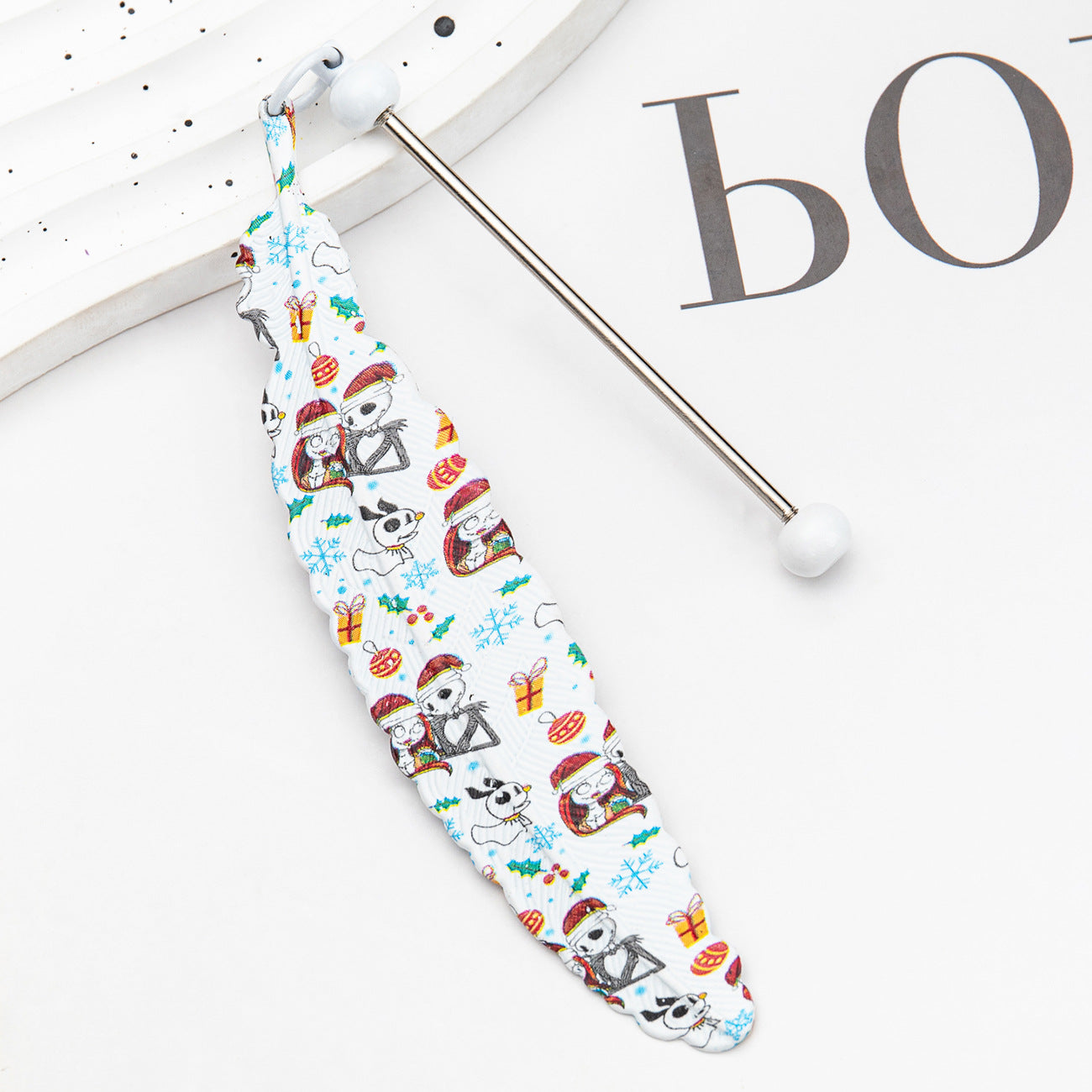 Wholesale Christmas Halloween Feather Bookmark Beadable Metal Bookmark