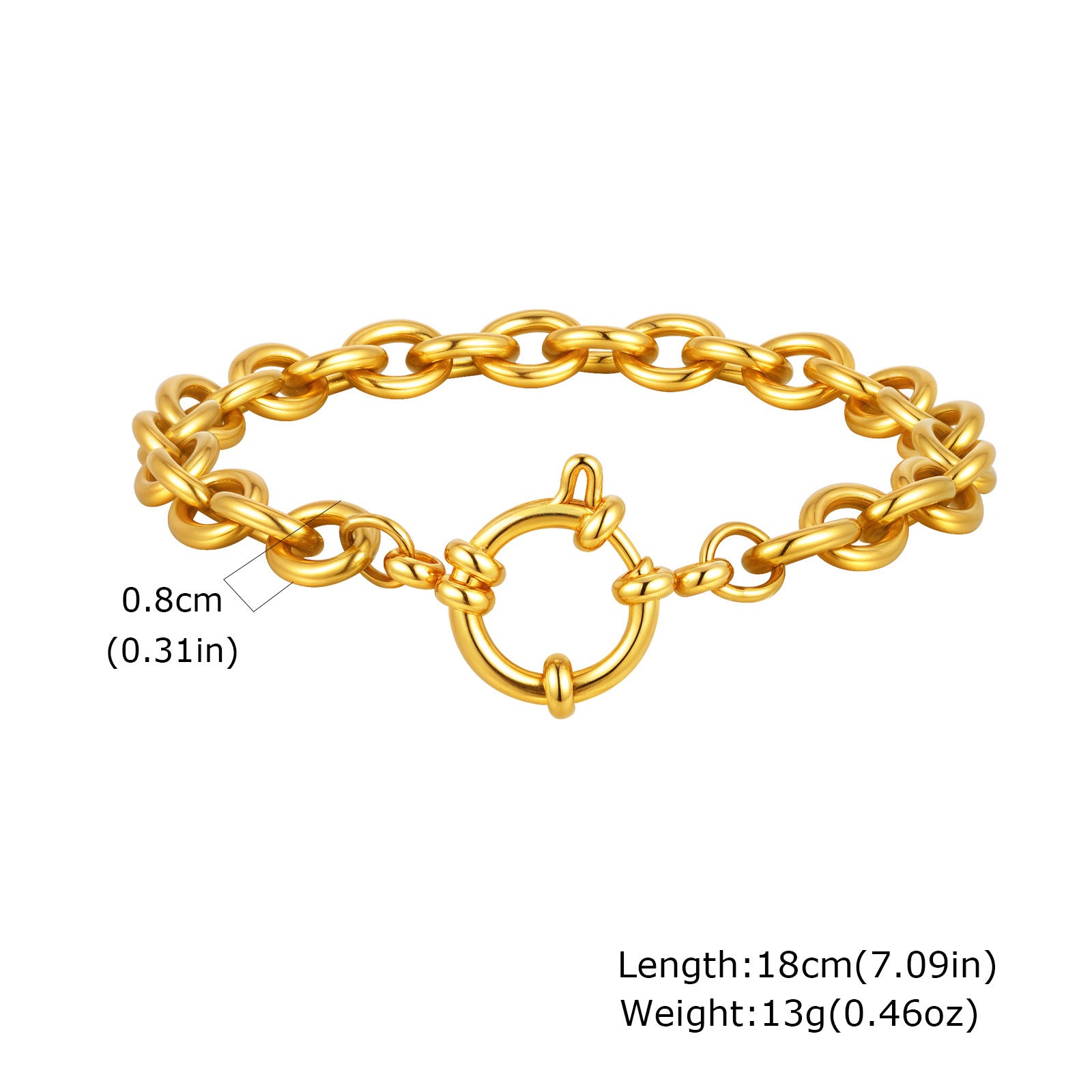 Wholesale Gold Tone Stainless Steel Twisted Chain Beaded Bracelet Stylish Fashion Jewelry Accessory For Women