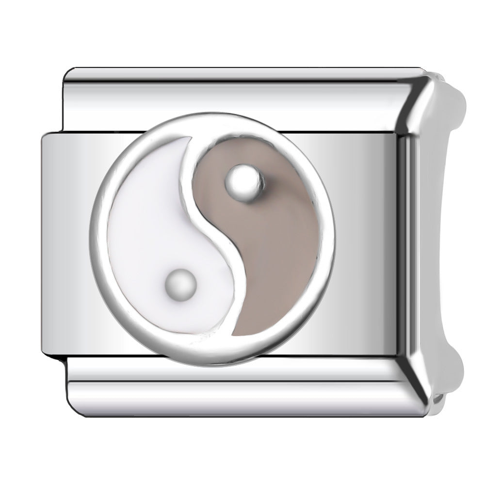 Wholesale Italian Charm Bracelet 9mm DIY Splicing Creative Pattern Stainless Steel Composable Bracelet