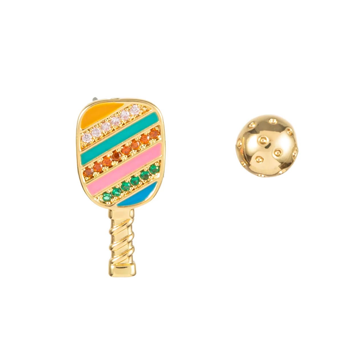 Wholesale Modern Sports Ball Earrings Tennis Soccer Basketball Golf Ping Pong Copper Electroplated Jewelry Accessory Gift