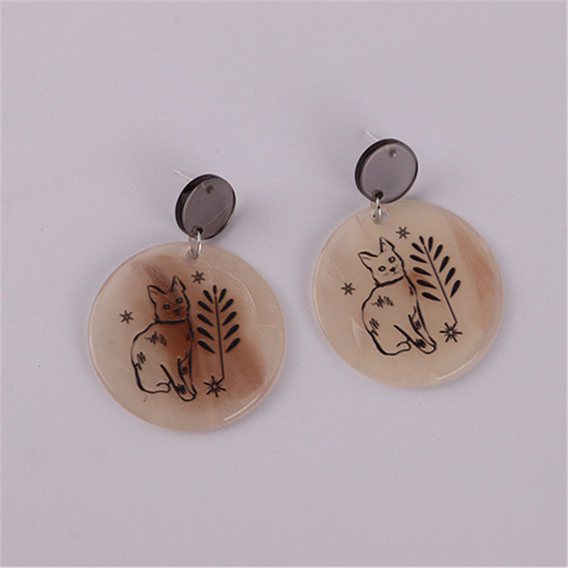 Wholesale retro small fresh geometric acrylic earrings