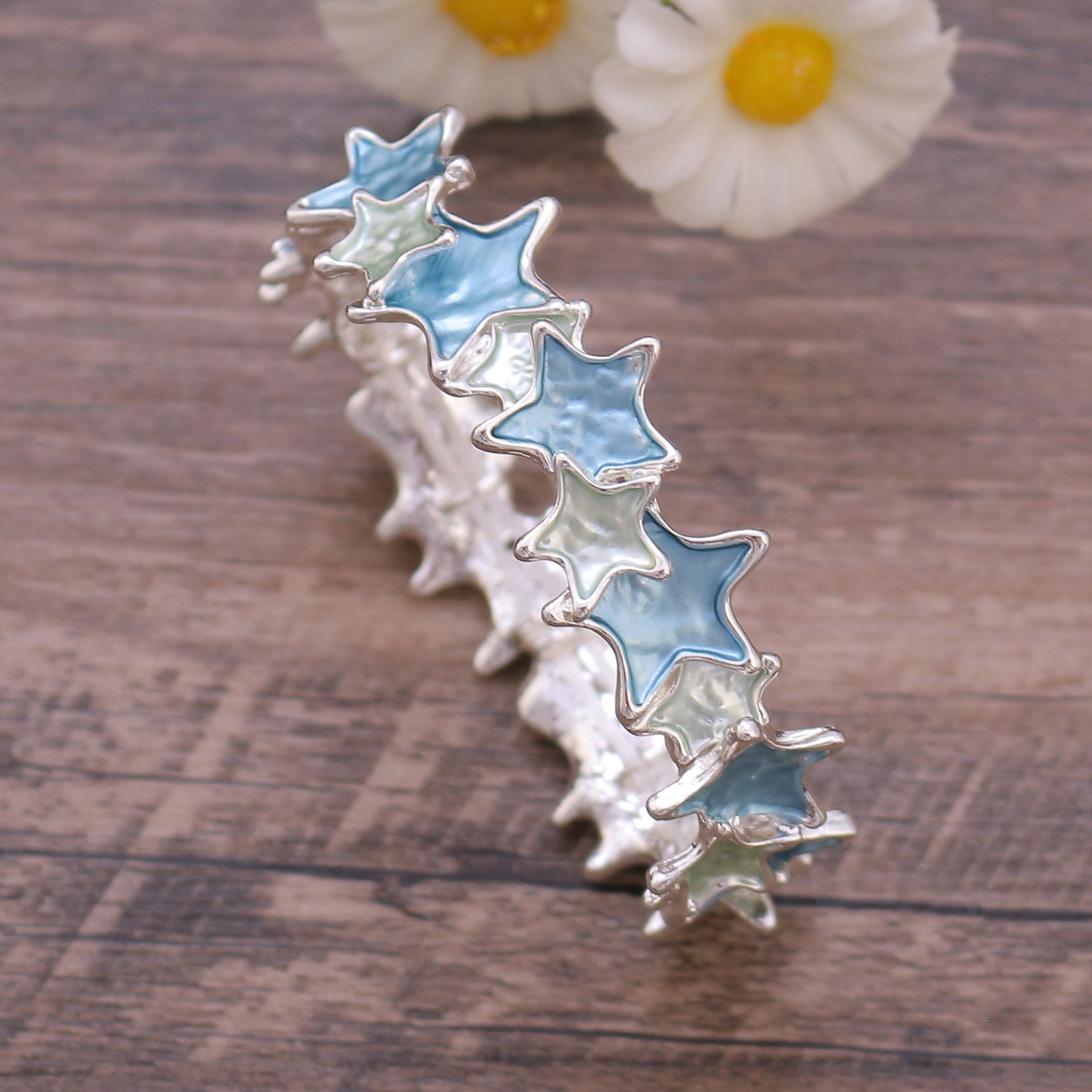 Wholesale Colorful Star Pattern Handmade Oil Painted Bracelet