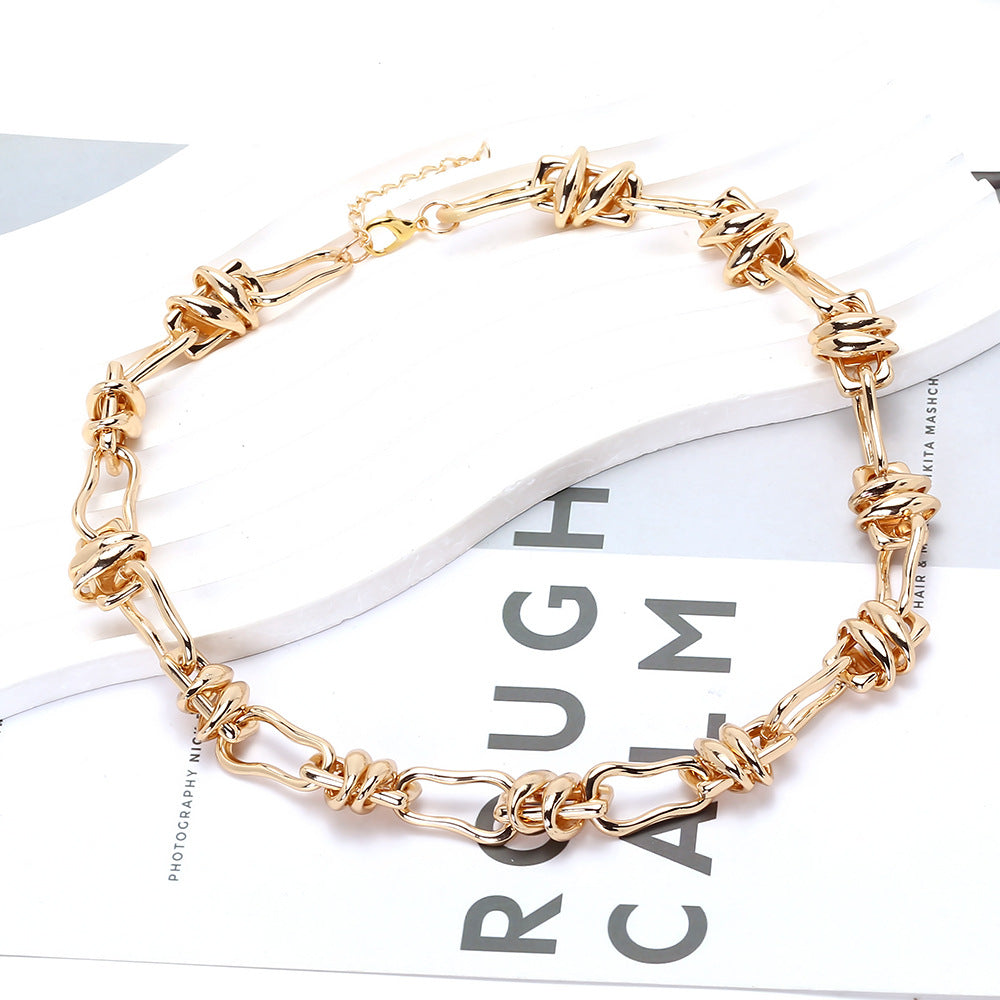 Wholesale  Handmade Splicing Asymmetrical Metal Necklaces