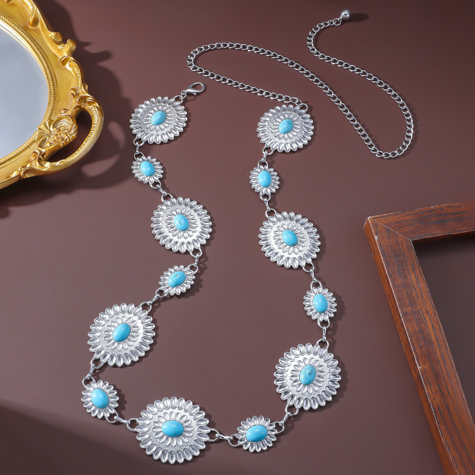 Wholesale Vintage Bohemian Turquoise Sunflower Body Jewelry