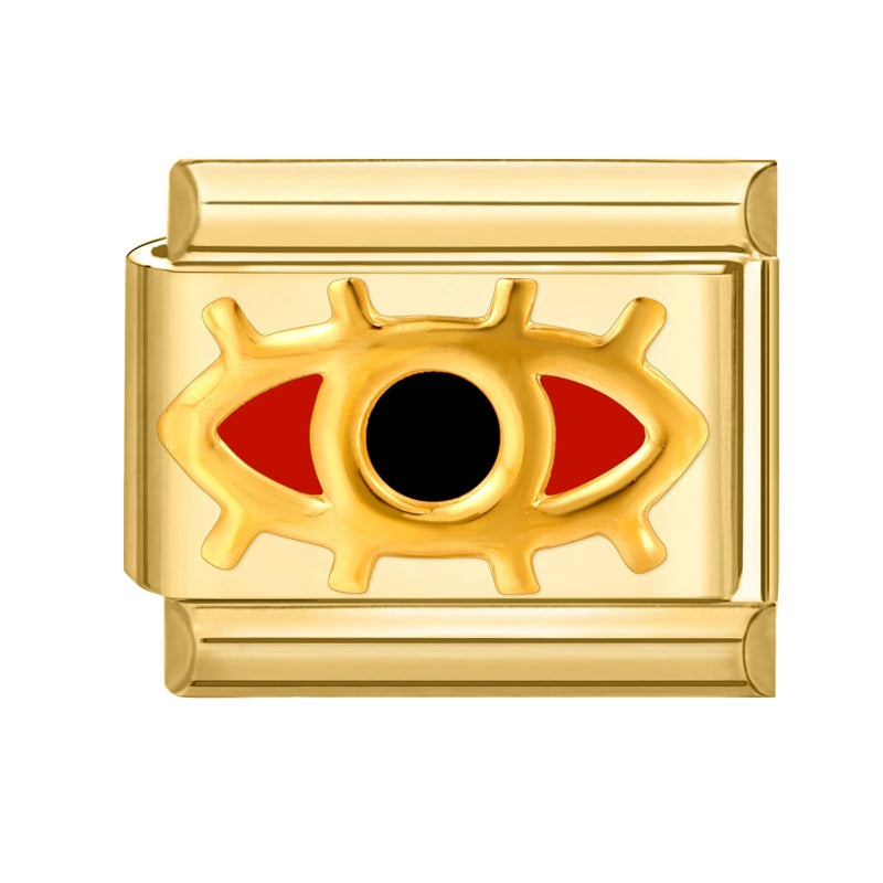 Wholesale Italian Charm Bracelet 9mm DIY Splicing Gold Creative Pattern Stainless Steel Composable Bracelet