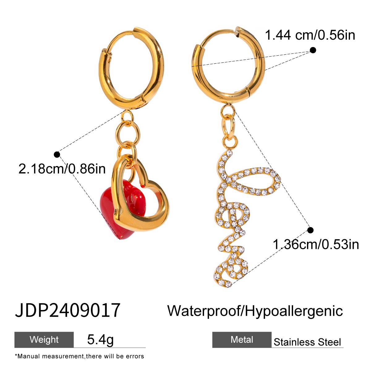 Wholesale  18k gold stainless steel toothed shell smooth love shoes ear buckle earrings