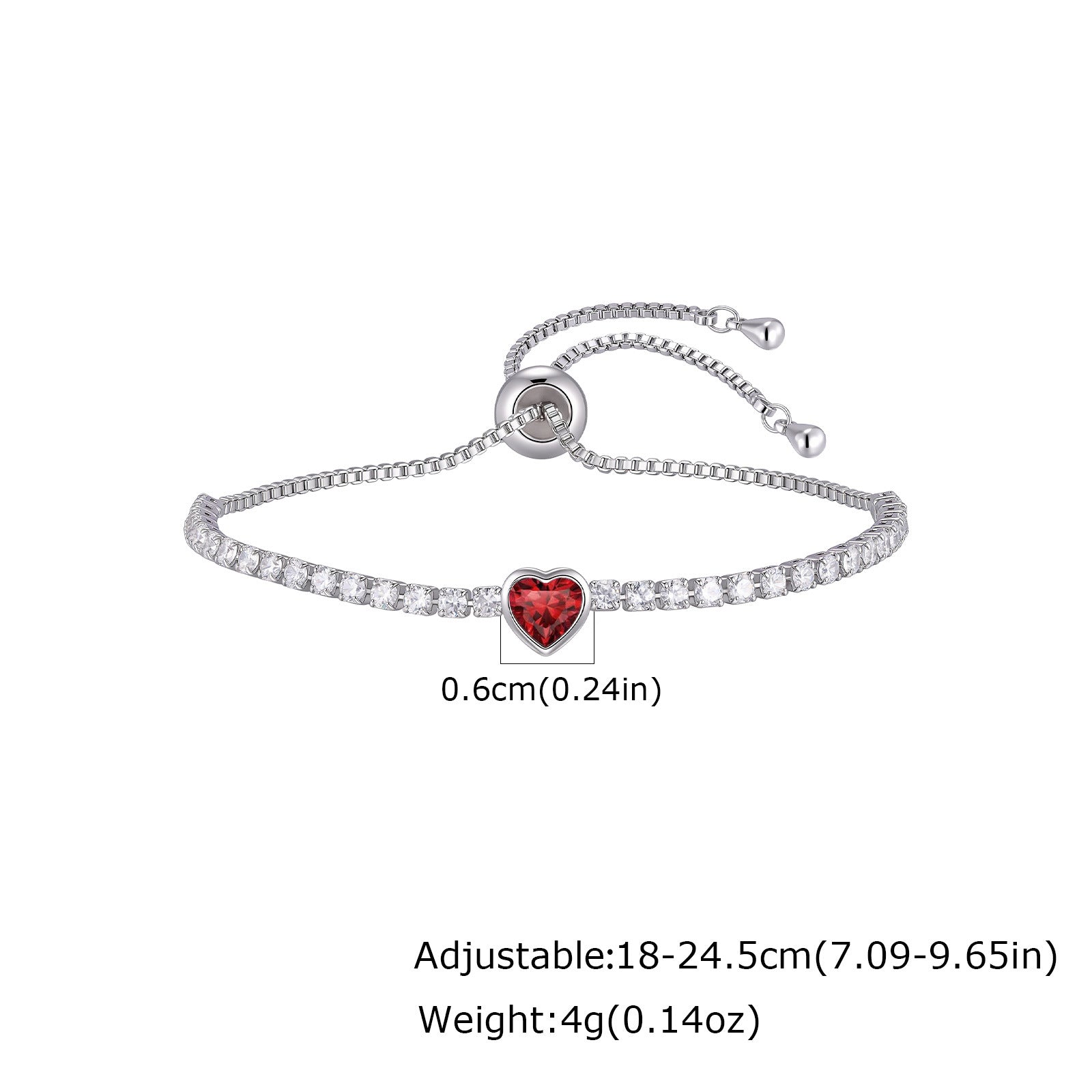 Wholesale Modern January Birthstone Tennis Bracelet Copper Electroplated Women S Chic Jewelry Accessory Gift