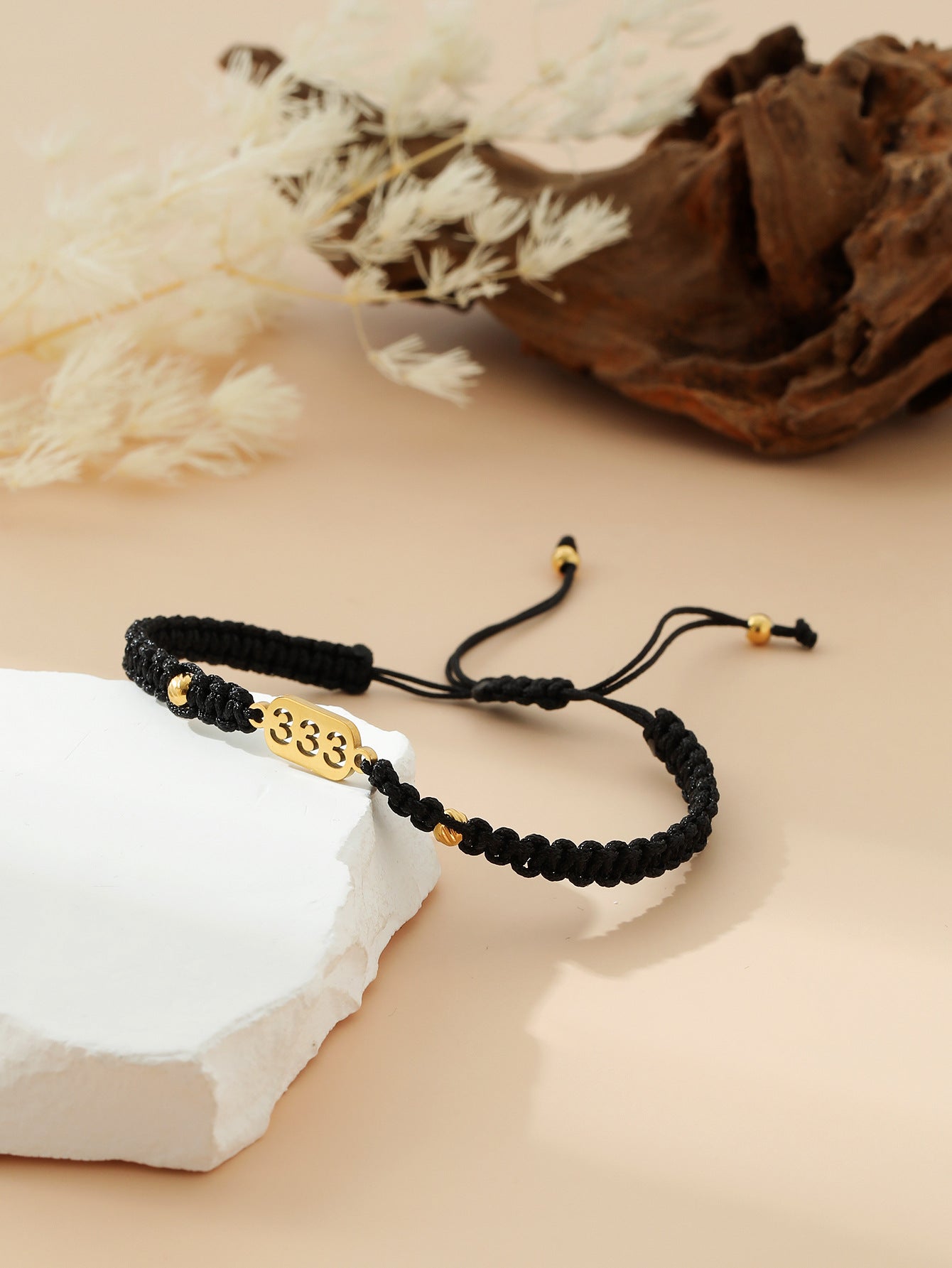 Wholesale hand-woven golden lucky number flat knot hand rope  bracelet