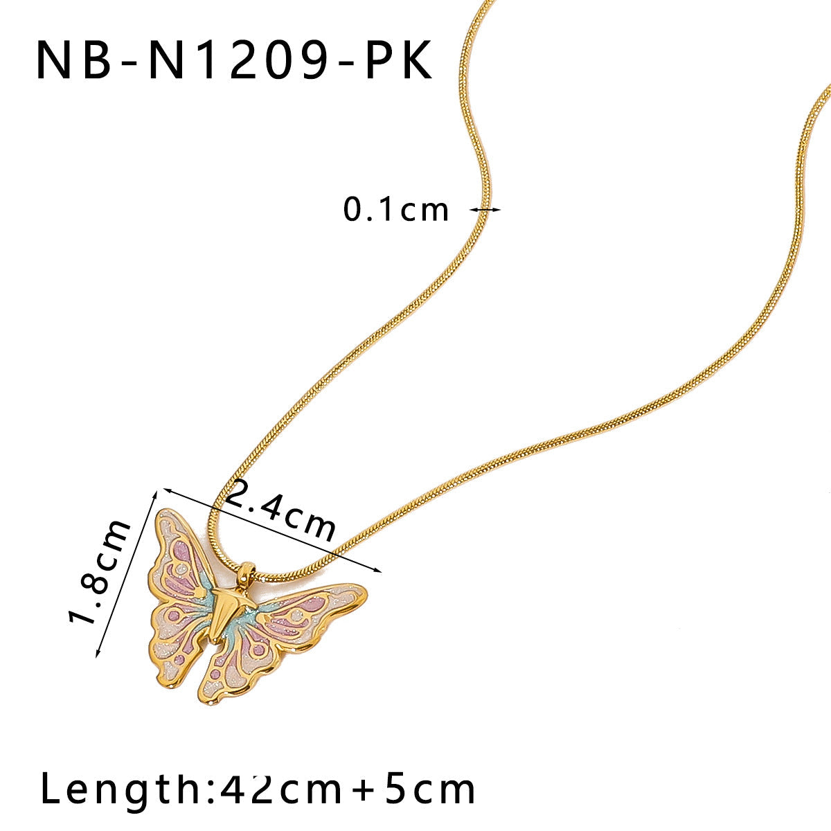 Wholesale Rainbow Butterfly Insect Dragonfly Titanium Steel Oil Drop Necklace