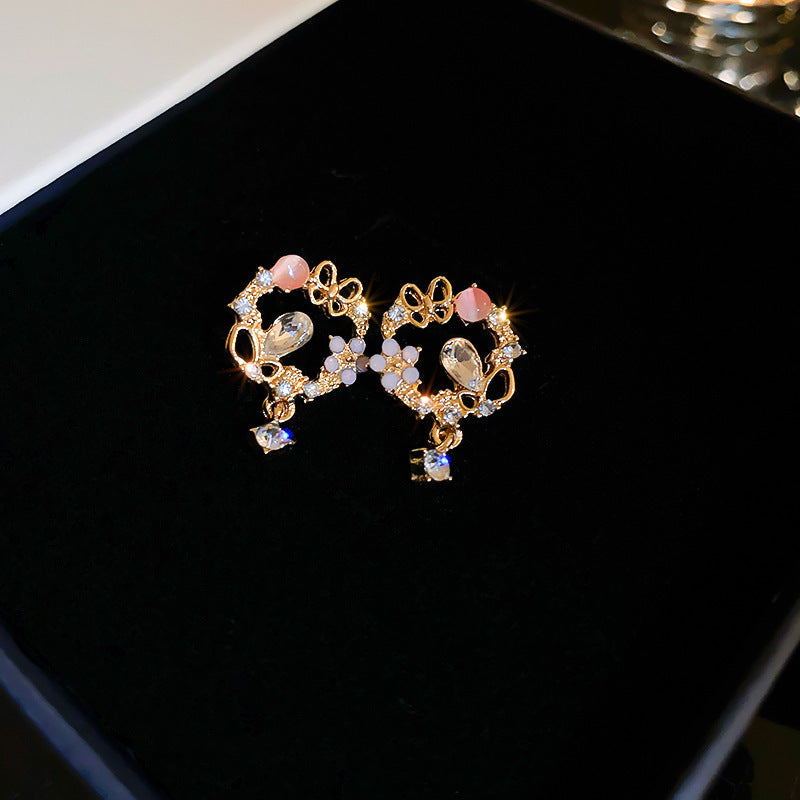 Wholesale 925 Silver Needle Zircon Diamond Butterfly Earrings ACC-ES-Huiih004