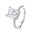 Wholesale square four claw inlaid S925 sterling silver zircon ring
