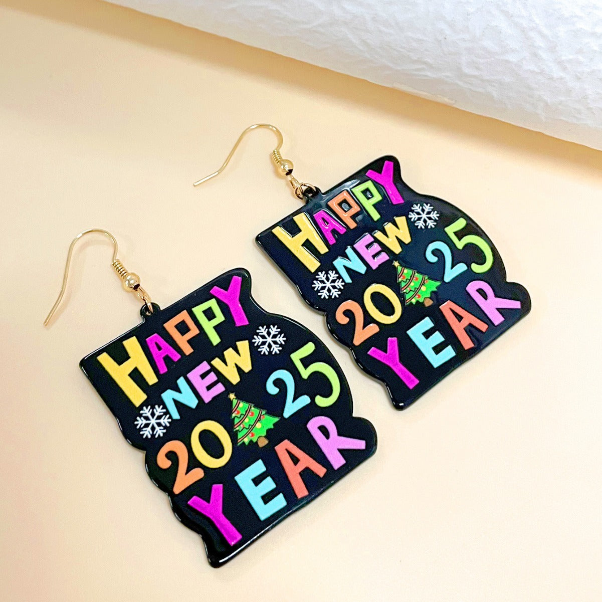 Wholesale Christmas Snowflake Letter Earrings