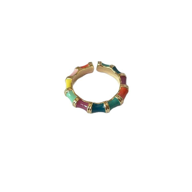 Wholesale Dopamine  Decorative Enamel Rainbow  Ring