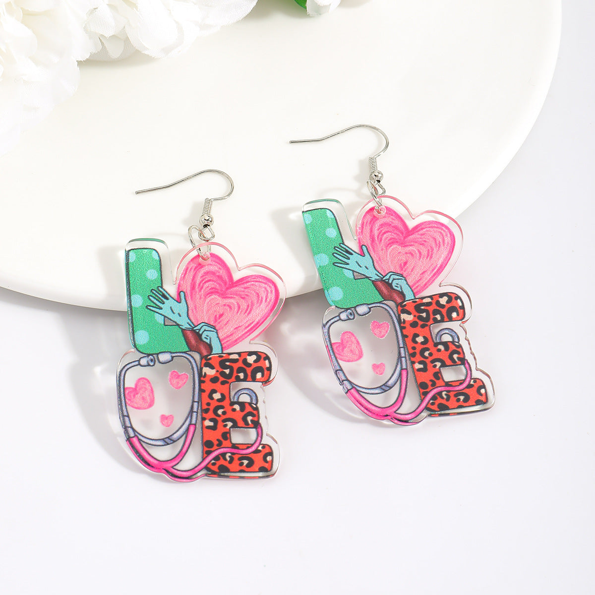 Wholesale Acrylic Valentine' s Day Earrings