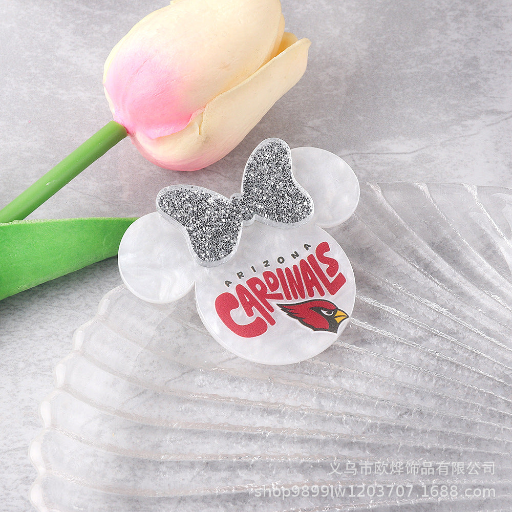 Wholesale 10PCS Acrylic DIY Loose Powder Cartoon Bowknot Brooch Patches