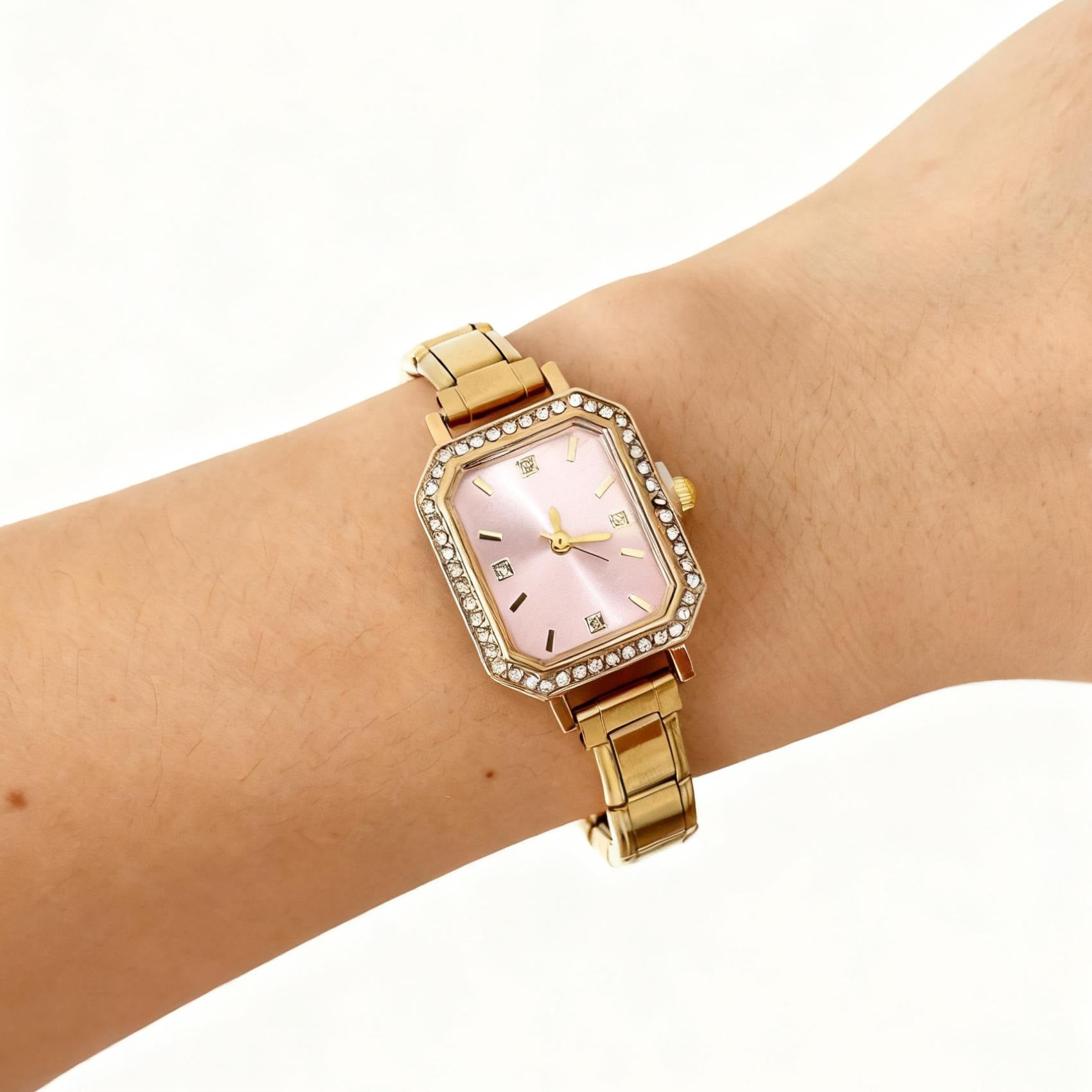 Wholesale square shape diamond-encrusted  DIY watch