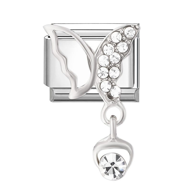 Wholesale Italian Charm Bracelet 9mm DIY Splicing Cute Creative Stainless Steel Composable Bracelet