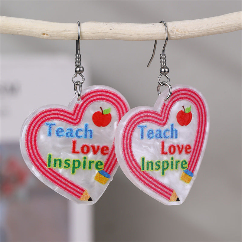 Wholesale School Season Book Pencil Teacher  Earrings