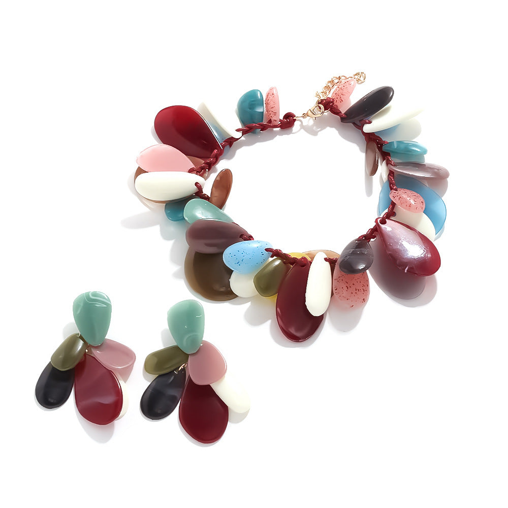 Wholesale Creative Irregular Geometric Jelly Resin Necklace