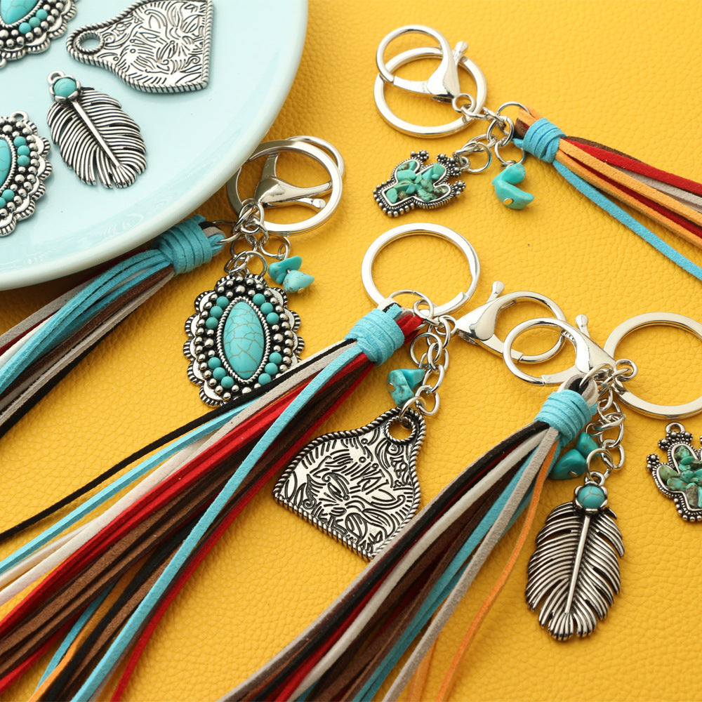 Wholesale 2PCS Western Style Bull Brand Keychain