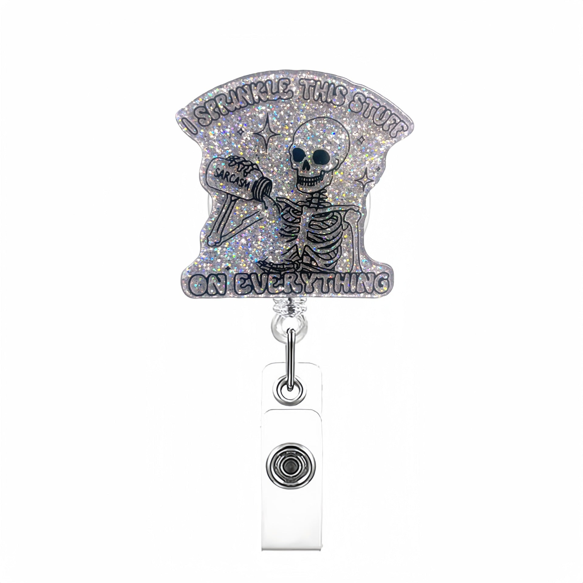 Wholesale Halloween Ghost Skull Series Acrylic Retractable Rotating Badge Keychain