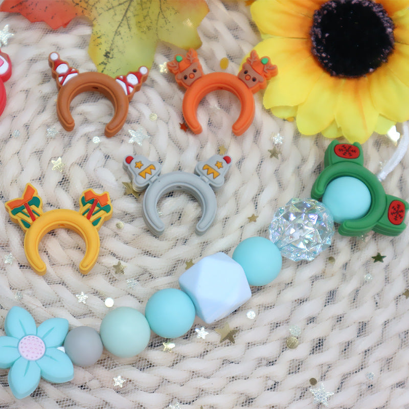 Wholesale 50pcs Christmas Silicone Beads Focal Beads DIY Beading Accessories ACC-BDS-JIaHao012