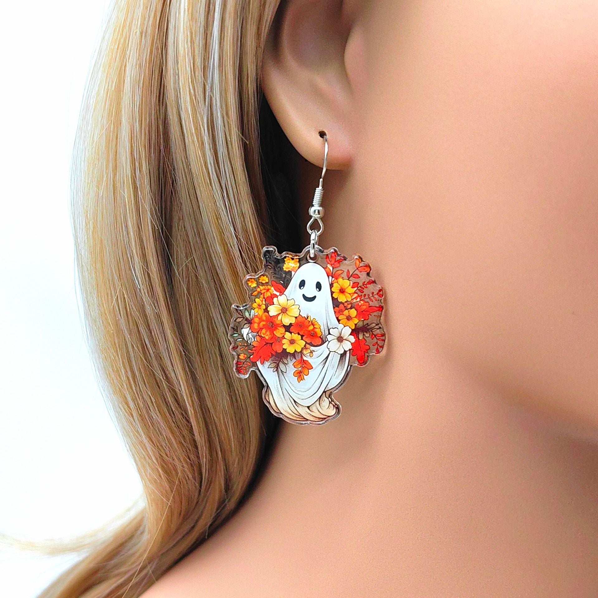 Wholesale Halloween Cartoon Acrylic Double Sided Printing Earrings ACC-ES-XiZhao024