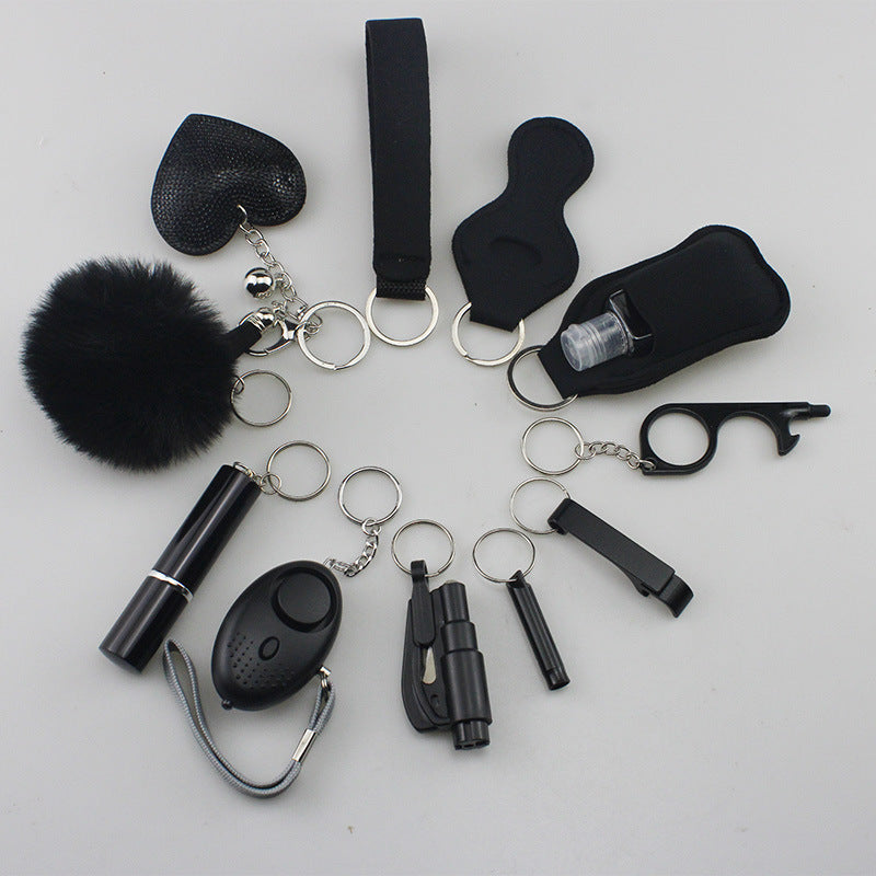 Wholesale Rhinestone Love Lipstick Set Bottle Opener Hair Ball Whistle Keychain Set ACC-KC-TMS003