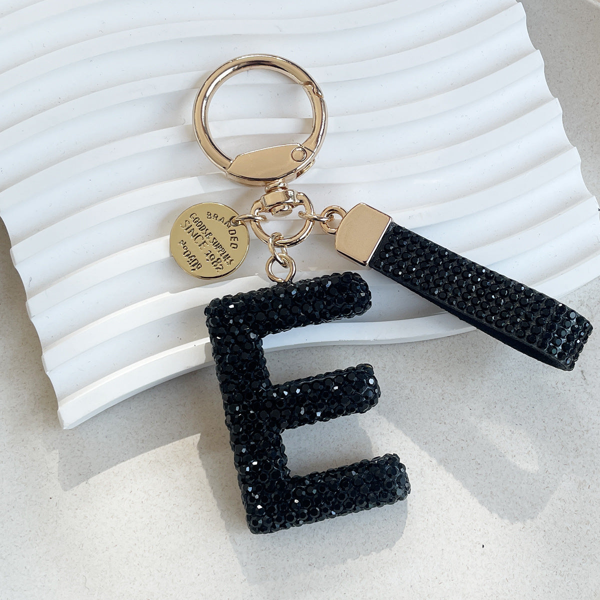Wholesale Chic Rhinestone Letter Keychain Metal Electroplating Fashion Accessory Bag Charm Car Key