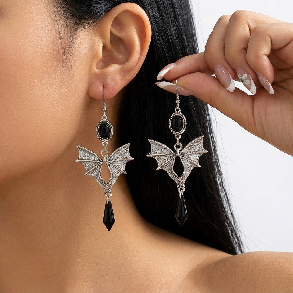 Wholesale Alloy Gothic Bat Pendant Necklace with Crystal,   Jewelry Accessory for Women