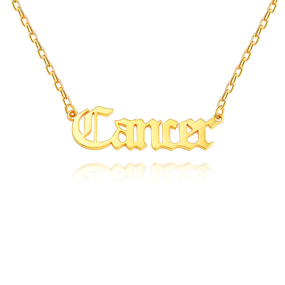 Wholesale Stainless Steel 12 Zodiac Letter Necklace ACC-NE-MiYi004